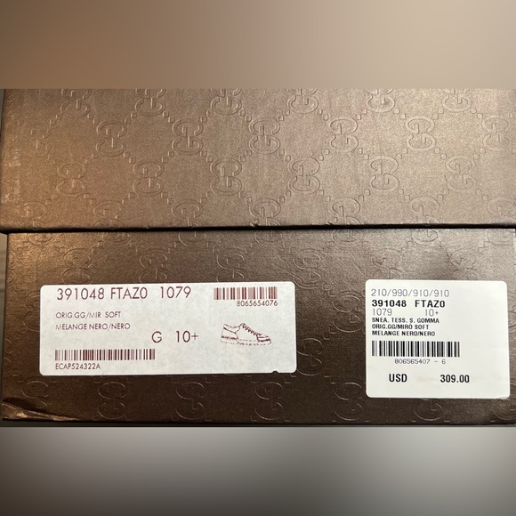 Gucci cloth sneakers with leather trim. Gucci size 10.5. - Picture 6 of 6